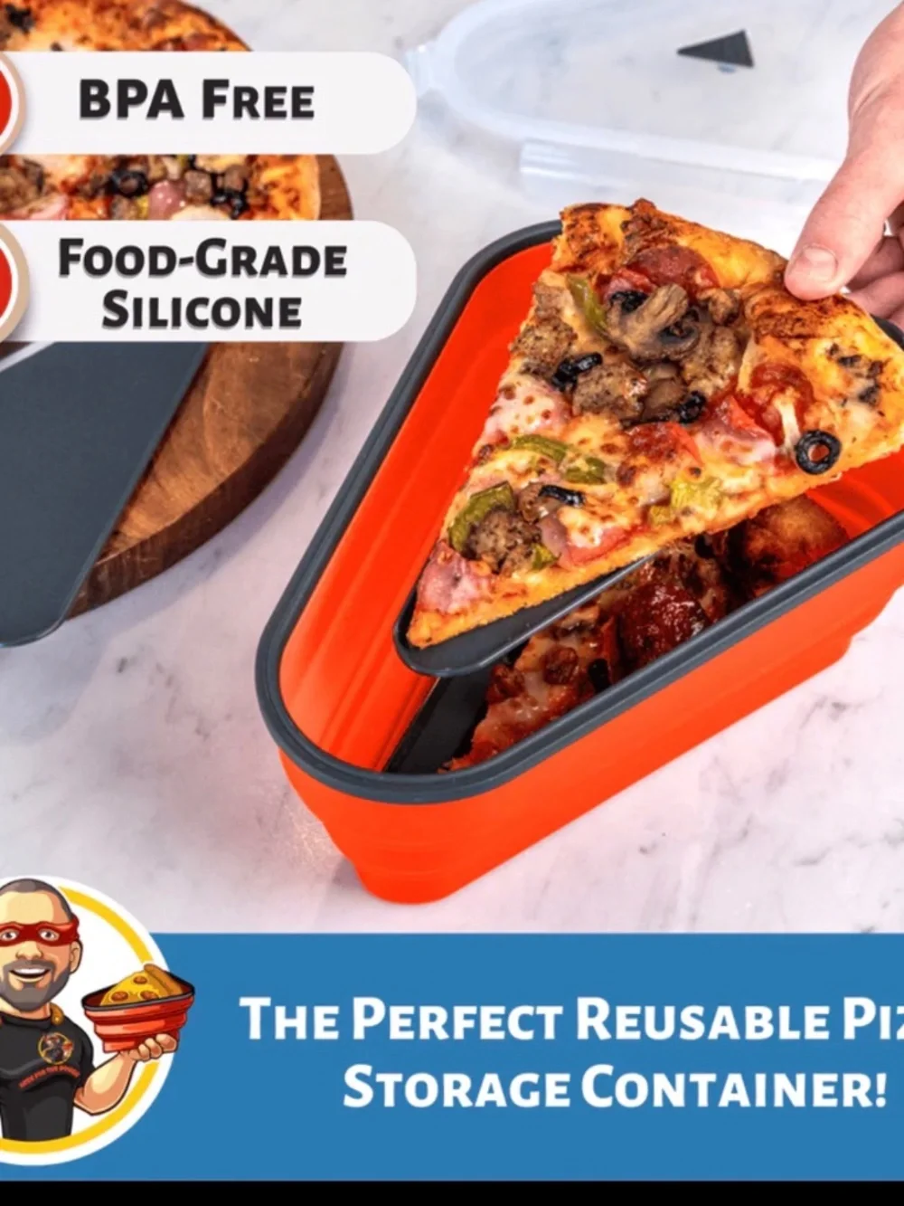 Pizza Pack® Single Pizza Storage Container with 5 Microwavable Serving Trays